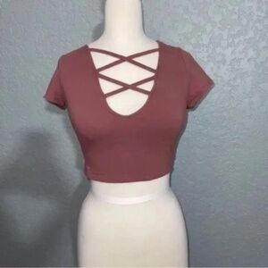 Women's Criss Cross Front Crop Top